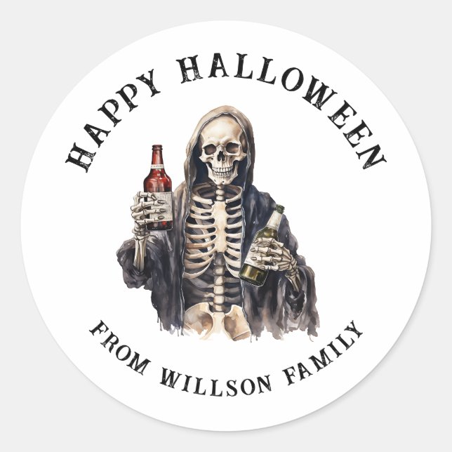 Sticker éffrayant Halloween rond (Devant)