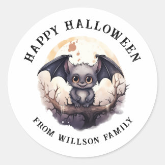 Sticker éffrayant Halloween rond