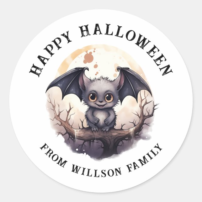 Sticker éffrayant Halloween rond (Devant)