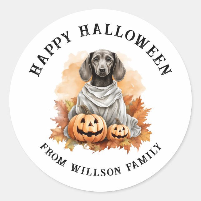 Sticker éffrayant Halloween rond (Devant)