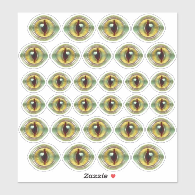 Sticker Effrayant Lizard Alien Dragon Dinosaur Monster Eye (Feuille)