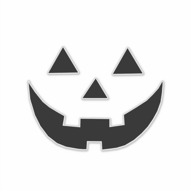 Sticker Éffrayant noir Jack-o'-lantern visage citrouille H (Devant)