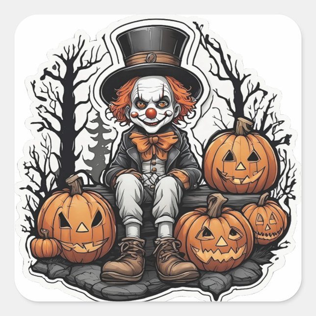 Sticker éffrayant pour clown Halloween (Devant)