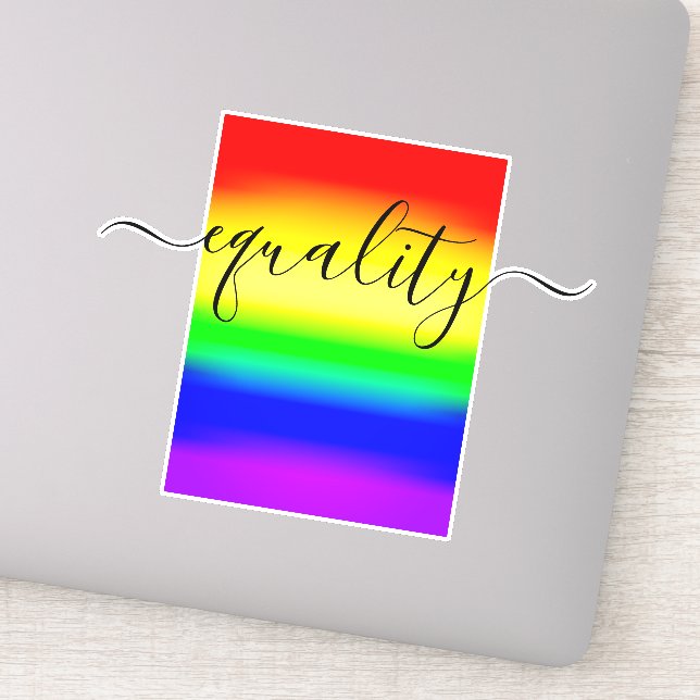 Sticker Égalité LGBT Rainbow Pride Ombre Gradient (Détail)