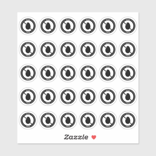 Sticker Egg Free Wedding Place Card Mini Food Allergy (Feuille)