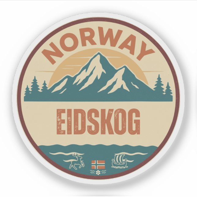 Sticker Eidskog, Norge Norvège (Devant)