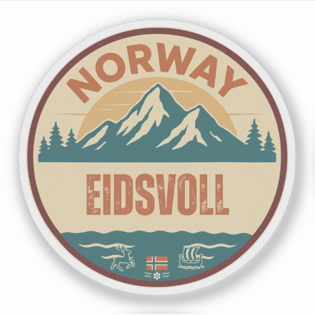 Sticker Eidsvoll, Norge Norvège (Devant)