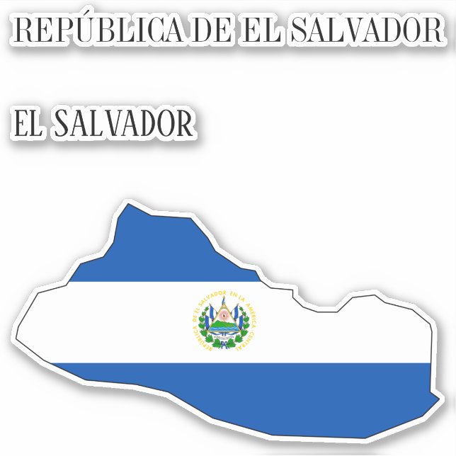 Sticker El Salvador Drapeau Charme Carte Patriotique (Devant)