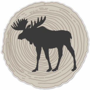 Sticker Élan animal nature rustique