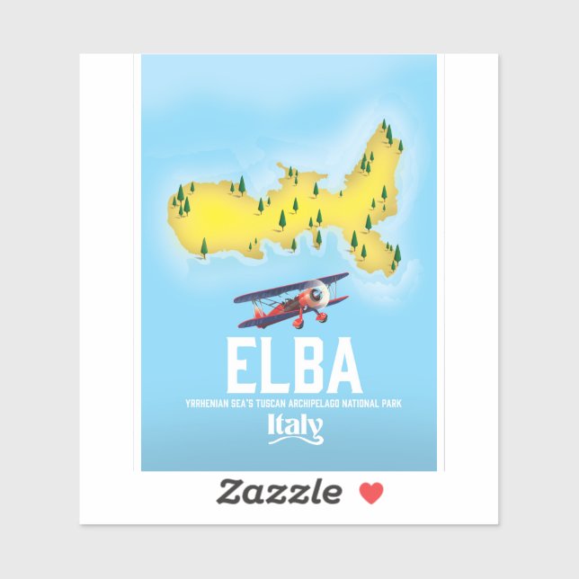 Sticker Elbe, Mer Tyrrhénienne, Toscane, Italie poster voy (Feuille)
