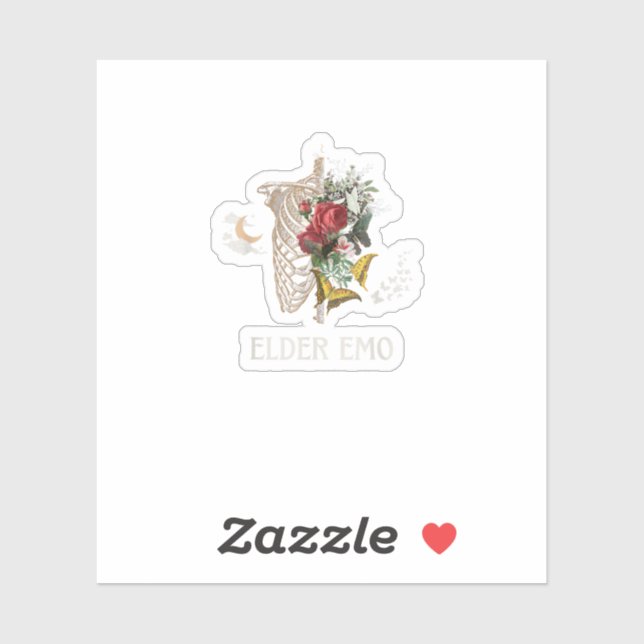Sticker Elder Emo Funny Goth Older Gothic Cottagecore Gobl (Feuille)