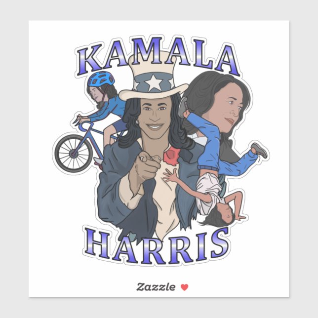 Sticker Élection de style rap bootleg de Kamala Harris (Feuille)