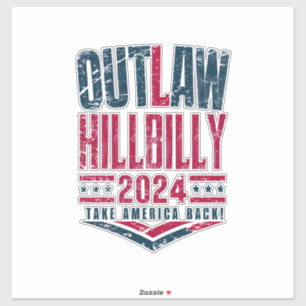 Sticker Élections Vintage Outlaw Hillbilly Drapeau américa
