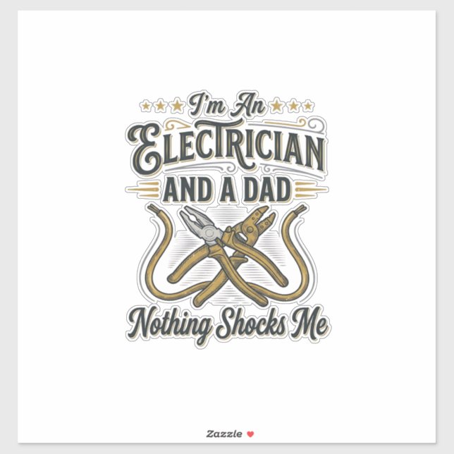 Sticker Electrician Dad Nothing Shocks Me Vintage Shirt De (Feuille)