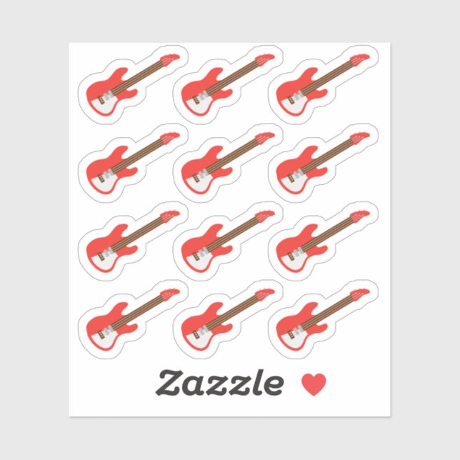 Sticker Electro Guitare Musique Leçon Rappel Bujo Planner (Feuille)