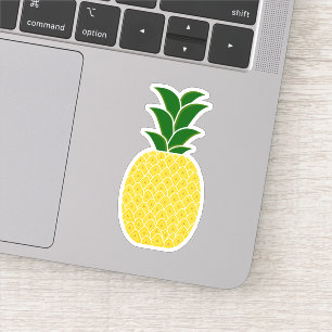 Sticker Élégant ananas jaune