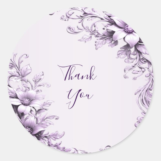 Sticker élégant aux fleurs violettes (Devant)