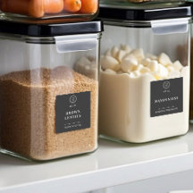 Élégant Black Custom Business Logo Pantry Étiquett