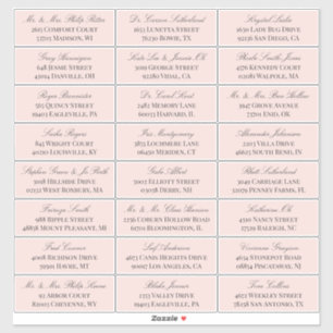 Sticker Élégant Blush Grey Script 24 Mariage Adresse du cl