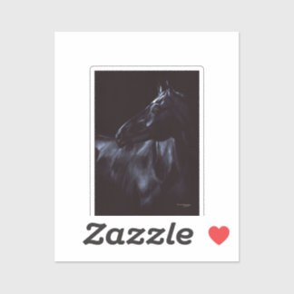 Sticker Élégant cheval noir peint à la main