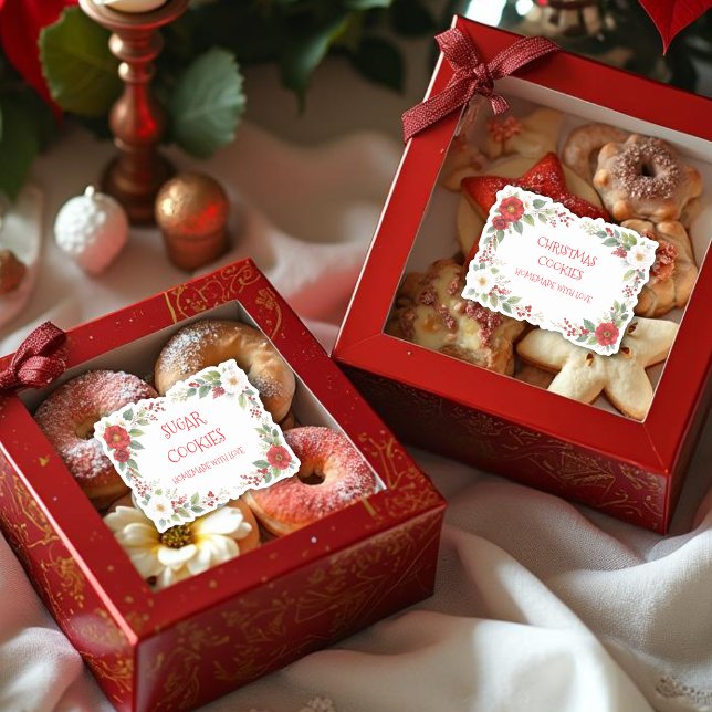 Sticker Elegant Christmas Frame For Cookies Exchange (Charming Elegant Christmas Frame For Cookies Exchange Party Stickers.)