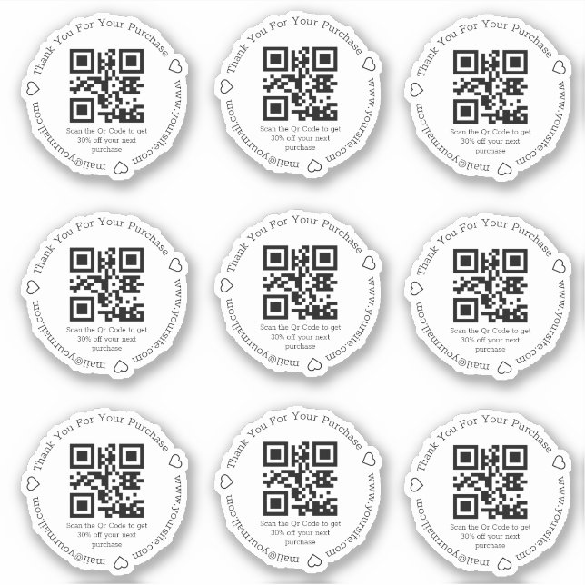 Sticker élégant code qr réduction pour petite entreprise m (Devant)