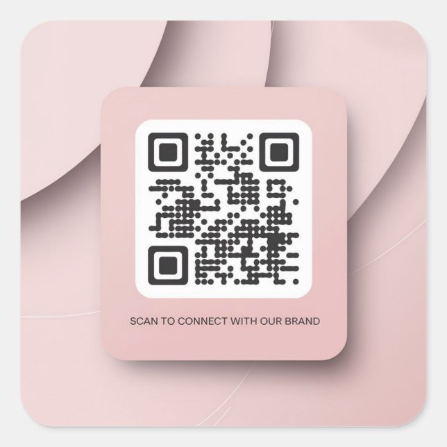 Sticker élégant de code QR rose pour les entrepris (Devant)