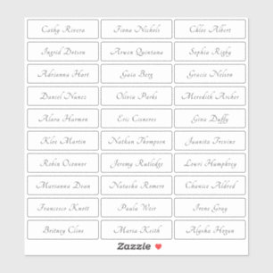 Sticker Élégant et transparent nom d'invité traditionnel