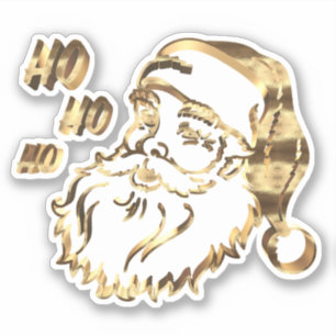 Sticker Elégant Faux Gold Père Noël Sti