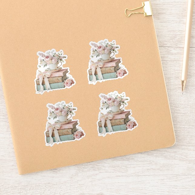 Sticker Élégant floral son prochain chapitre enterrement d (Carnet)