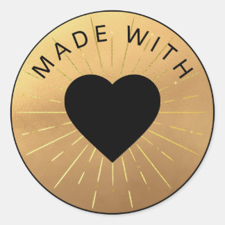Sticker élégant Gold et Black "Fabriqué avec amour