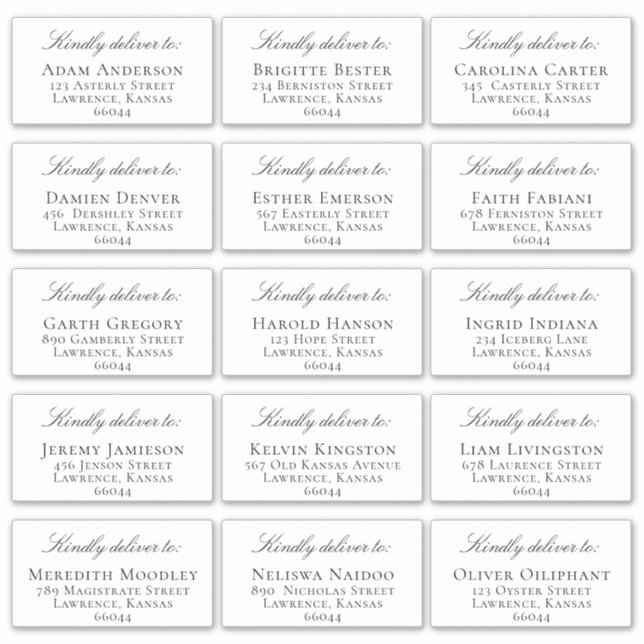 Sticker Élégant individuel Adresse du client Mariage Invit (Devant)