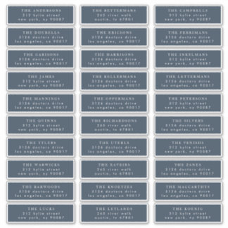 Sticker Elegant Individuel Blue Guest Adresse Mariage