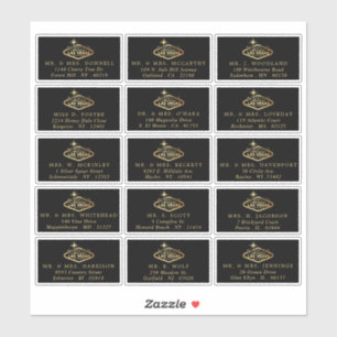 Sticker Elégant Las Vegas Destination Mariage Adresse