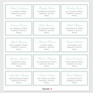 Sticker Elégant Mariage Bleu Adresse individuelle