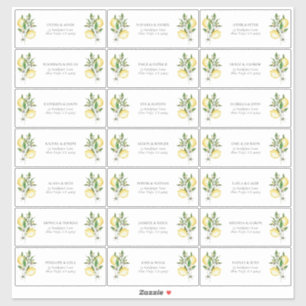 Sticker Elégant Méditerranéen Douche Citron Adresse Invité