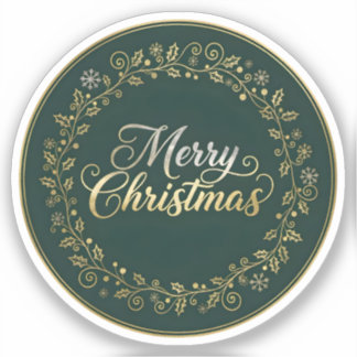 Sticker Elegant Merry Christmas Wreath