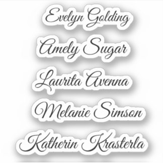 Sticker Elegant mignon nom de script blanc appartient à