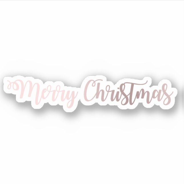 Sticker Elégant moderne joli or rose Joyeux Noël (Devant)