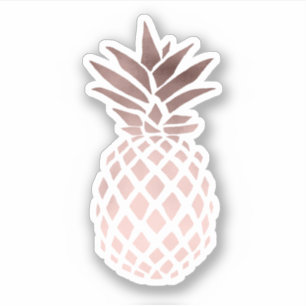 Sticker Élégant moderne jolie ceinture rose en or ananas
