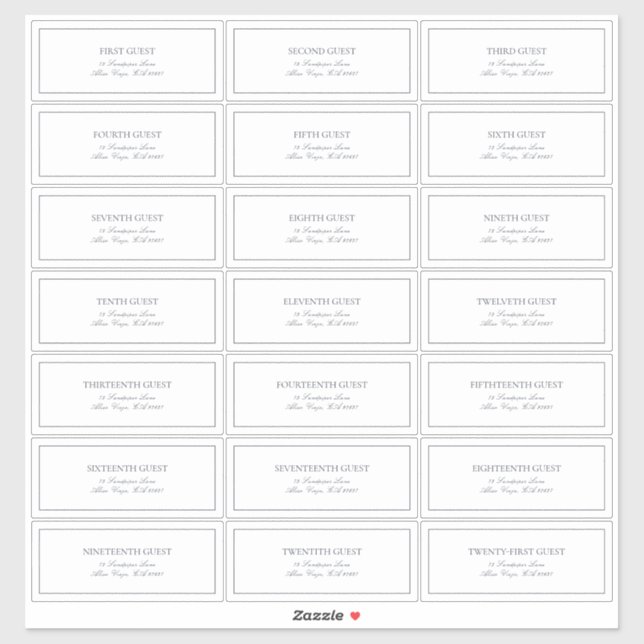 Sticker Elegant Navy Blue Classic Script Adresse de l'invi (Feuille)