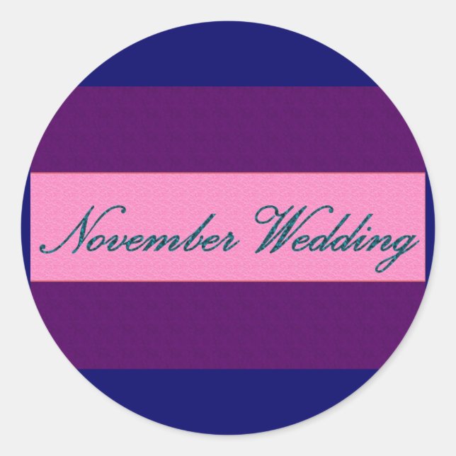 Sticker élégant "Novembre Mariage" - Customisé (Devant)
