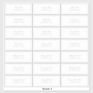 Sticker Elegant Sage Green Classic Script Adresse du clien