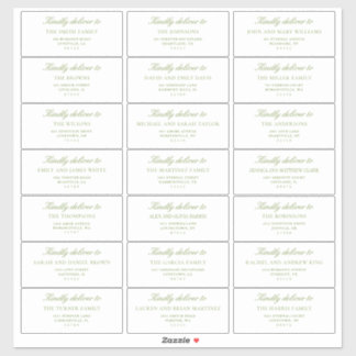 Sticker Elegant Sage Green Wedding Guest Address Labels