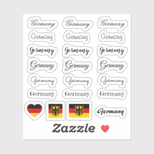 Sticker Élégant script Allemagne & allemand Drapeau /nom S