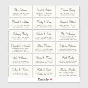 Sticker Élégant Script Cream Mariage Adresse du client