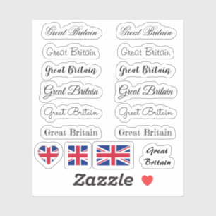 Sticker Élégant script Grande-Bretagne Nom du drapeau br