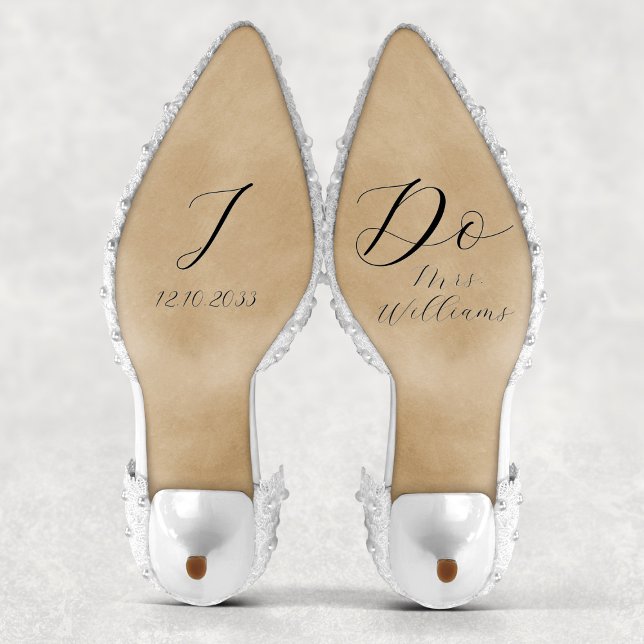 Sticker Élégant Script I Do Bride Mariage Chaussure Vinyl  (Elegant Script I Do Bride Wedding Shoe Vinyl Decal
)