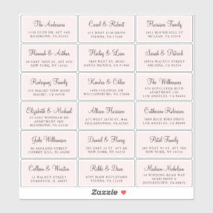Sticker Élégant Script rose Mariage Adresse du client