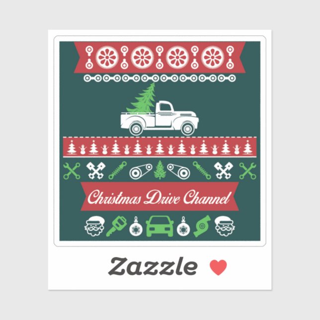 Sticker Élégant stylish Pine Trees et voiture (Feuille)